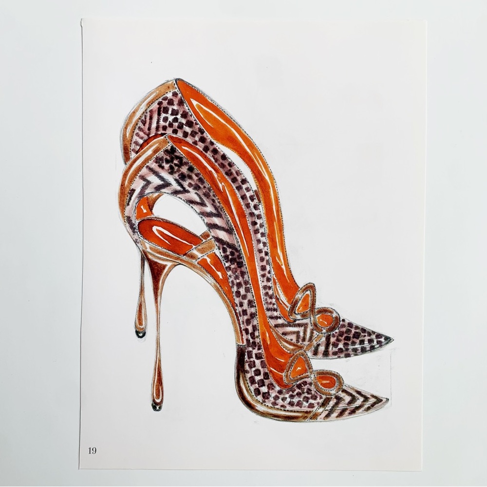 4/$20⭐️ Manolo Blahnik Shoe Illustration *PRINT*
